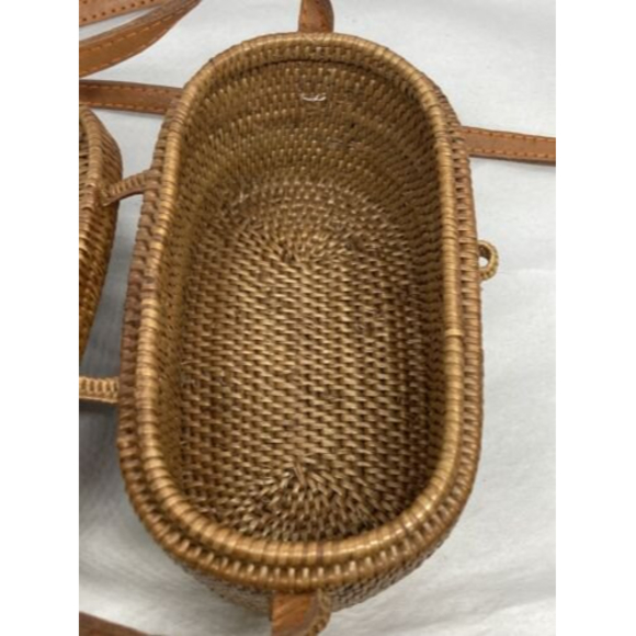 COPY - Two Cranes New Oval Vintage Straw Cross Body  Purse Handbag NWOT - Picture 9 of 12